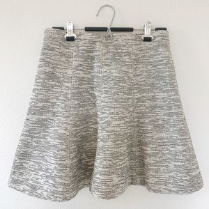 LOFT black + white striped skirt
